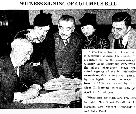 Columbus Day Bill Signing